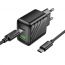 Сетевое зарядное устройство USB + USB-C + кабель Type-C - Type-C HOCO CS25A Rico PD20W+QC3.0 (черный)
