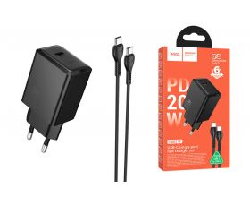 Сетевое зарядное устройство USB-C + кабель Type-C - Type-C HOCO N68 Nuevo single port (один порт)PD20W (черный)
