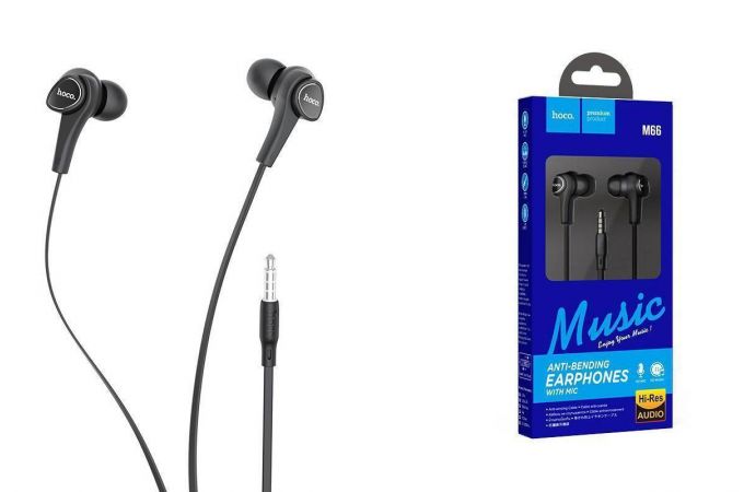 Наушники вакуумные проводные HOCO M66 Passion in line control earphones (черный)