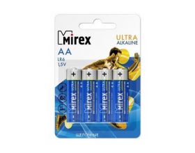 Батарейка алкалиновая Mirex LR6 / AA 1,5V  цена за 4 шт (4/48/480), блистер (23702-LR6-E4)