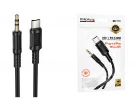 Кабель аудио BOROFONE BL25B AUX аудио кабель/3.5 mm jack - Type-C/ 1m/ черный