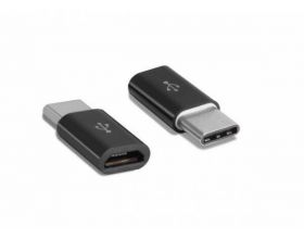 Переходник Орбита OT-SMA19 (штекер TYPE-C - гнездо microUSB) - (упаковка 100шт) (черный)