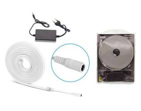 LED лента неоновая Огонек OG-LDL47 Белая 5м (SMD2835, IP65, 12В)