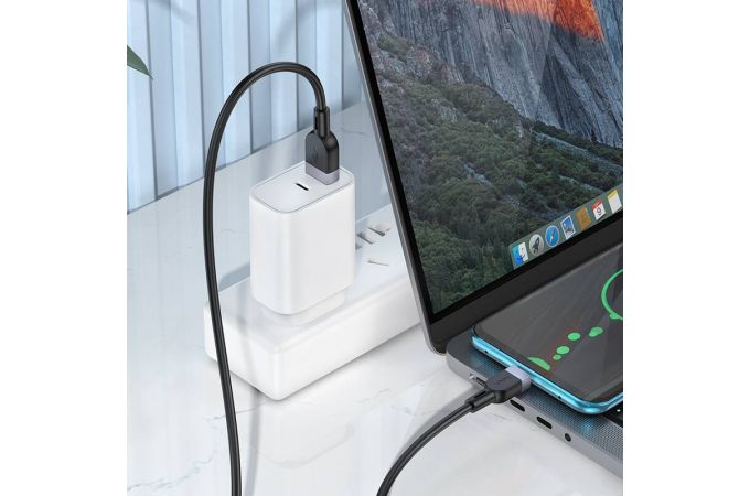 Кабель USB - USB Type-C HOCO X109 Energy silicone (черный) 1м силиконовый
