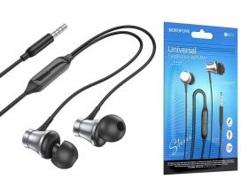 Наушники вакуумные проводные BOROFONE BM73 (серый) упаковка Zip Lock