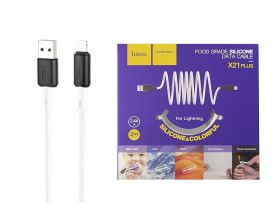 Кабель USB - Lightning HOCO X21 PLUS, 2,4A (черно-белый) 2м (силиконовый)