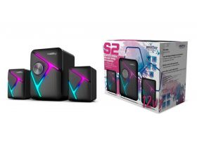 Акустическая система 2.1 Smartbuy S2, Bluetooth, 12Вт, LED-подсветка, черная (SBA-4500)/16