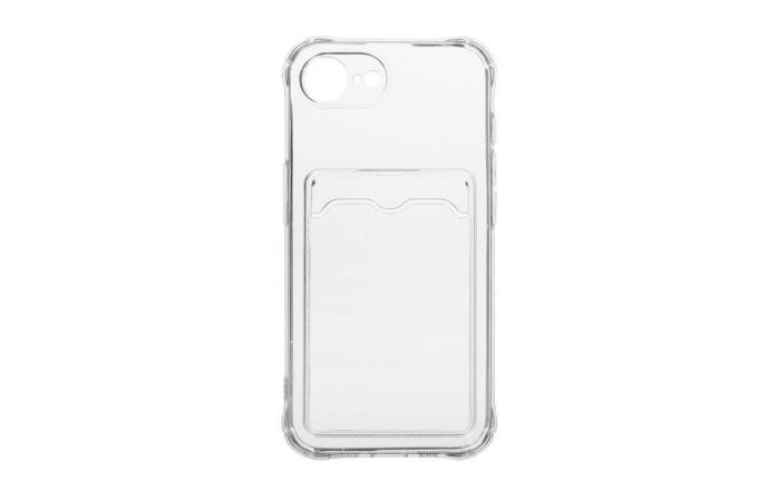 Чехол силиконовый для iPhone 16E / 4SE (6,1) с отделением под карту (прозрачный)