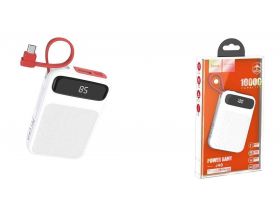 Универсальный дополнительный аккумулятор Power Bank HOCO J40 кабель MicroUSB (10000 mAh) (белый)