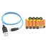 Кабель USB - MicroUSB HOCO X21 Plus 2,4A черно-голубой 1м (силикон)