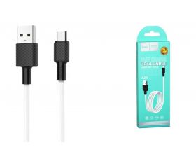 Кабель USB - MicroUSB HOCO X29 2,4A (белый) 1м (текстурированный)