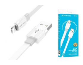 Кабель USB - Lightning BOROFONE BX89 2,4A (бело-серый) 1м