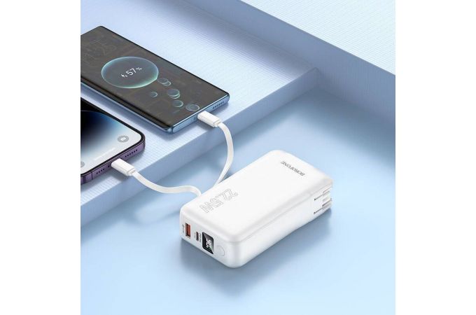 Универсальный дополнительный аккумулятор Power Bank BOROFONE BJ39 22.5W (10000 mAh) (черный) (сетевая вилка + цифровой дисплей)