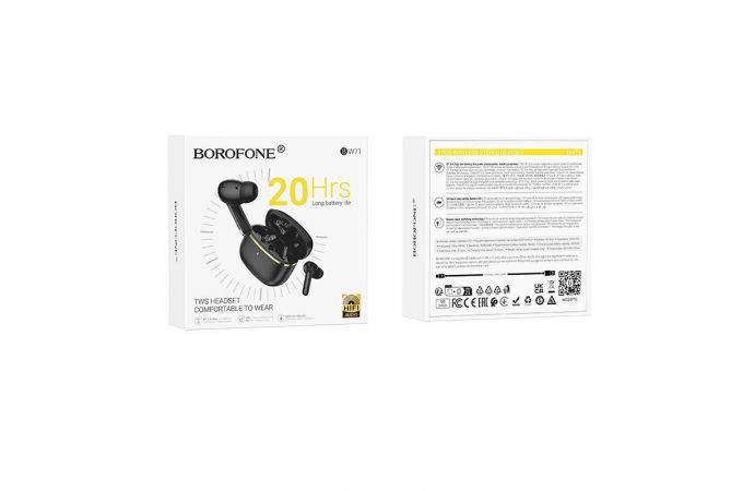 Наушники вакуумные беспроводные BOROFONE BW71 Soleil wireless BT headset (черный)