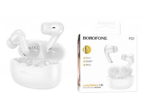 Наушники вакуумные беспроводные BOROFONE FQ1 Shine wireless BT headset (белый)