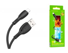 Кабель USB Type-C - Lightning BOROFONE BX86 (черный) 1м силиконовый