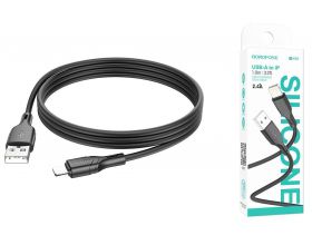 Кабель USB - Lightning BOROFONE BX99 2,4A (черный) 1м силиконовый