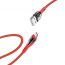 Кабель USB - USB Type-C HOCO U89, 3A (красный) 1,2м (в оплетке, LED индикатор)