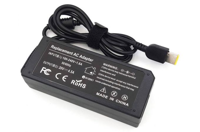Блок питания / зарядное устройство для ноутбука Lenovo (20V 4.5A прямоугольный) ReplacementAC