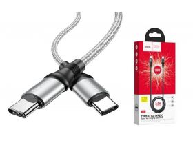Кабель USB Type-C - USB Type-C HOCO X50, 5A/20V, PD100W (серый) 1м (в оплетке)