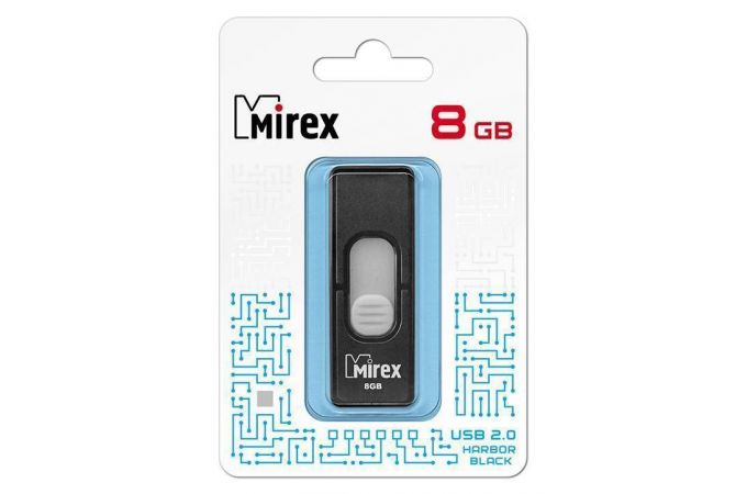 Флешка USB 2.0 Mirex HARBOR BLACK 8GB (ecopack)