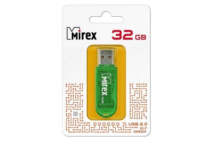 Флешка USB 2.0 Mirex ELF GREEN 32GB (ecopack)