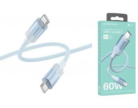 Кабель USB Type-C - USB Type-C BOROFONE BU44, PD60W (синий) 1м