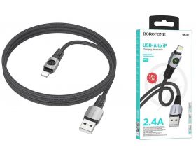 Кабель USB - Lightning BOROFONE BU47, 2,4A (черный)