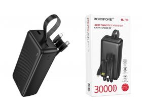 Универсальный дополнительный аккумулятор Power Bank BOROFONE BJ79B Clever with 3 cables (30000mAh) (черный)