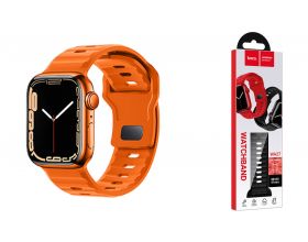 Ремешок для Apple Watch HOCO WA27 Flexible series stepped pattern solid color silicone strap (38/40/41 мм) оранжевый