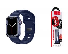 Ремешок для Apple Watch HOCO WA27 Flexible series stepped pattern solid color silicone strap (38/40/41 мм) темно-синий