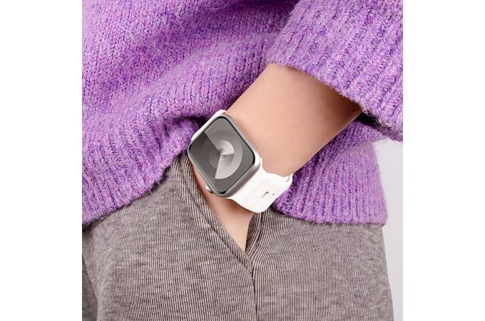 Ремешок для Apple Watch HOCO WA27 Flexible series stepped pattern solid color silicone strap (38/40/41 мм) армейский зеленый