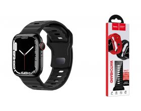 Ремешок для Apple Watch HOCO WA27 Flexible series stepped pattern solid color silicone strap (42/44/45/49 мм) черный