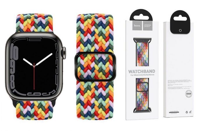 Ремешок для Apple Watch HOCO WA05 Jane Eyre series sliding buckle ultra-thin nylon strap (42-49 мм, W pattern-seven colors)
