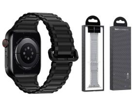 Ремешок для Apple Watch HOCO WA06 Flexible series military pattern magnetic silicone strap (42-49 мм, black)