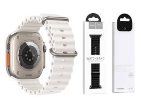 Ремешок для Apple Watch HOCO WA12 Силиконовый ремешок Original series marine с двойной пряжкой (38-41 мм, белый)