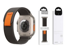 Ремешок для Apple Watch HOCO WA14 Original series nylon strap (42-49 мм, black with gray)