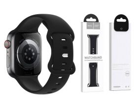 Ремешок для Apple Watch HOCO WA15 Flexible series 8-character buckle solid color silicone strap (38-41 мм, black)