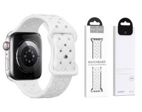 Ремешок для Apple Watch HOCO WA16 Flexible series bamboo pattern solid color silicone strap (38-41 мм, white)
