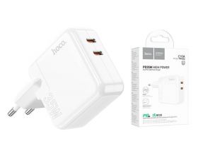 Сетевое зарядное устройство 2USB-C + USB HOCO C110A PD 35W (белый)