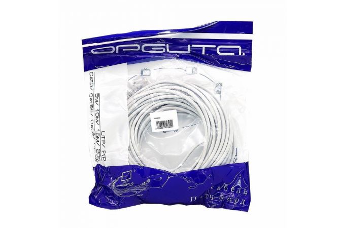 Кабель интернет LAN патч корд Орбита OT-PCC21(PCC22) 10м (Cat6,568B,4пары)