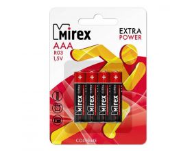 Батарейка солевая Mirex R6 / AA 1,5V  4 шт (4/48/480), цена за блистер 4 шт 23702-ER6-E4