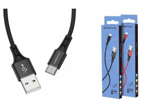Кабель USB - USB Type-C BOROFONE BX20, 2A (черный) 1м (в оплетке)