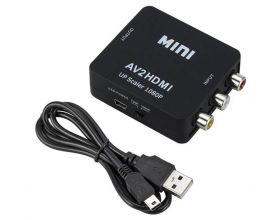 Конвертер переходник RCA - HDMI (мама - мама) черный