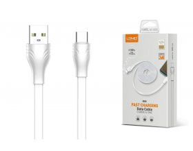 Кабель USB – USB Type-C LDNIO LS553 2.1A медь:152 жилы плоский (белый) 3м