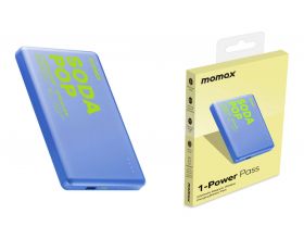Универсальный дополнительный аккумулятор Power Bank MOMAX Soda pop 1-Power pass(5000mAh) wireless charging (IP135AB2) Blue