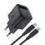 Сетевое зарядное устройство USB-C + кабель Type-C - Type-C ACEFAST A113 PD20W GaN with digital display set (P5)(EU) Black (черный)