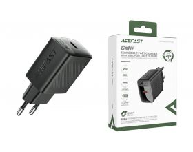 Сетевое зарядное устройство ACEFAST A104 PD25W GaN Single USB-C Charger (EU) Black (черный)