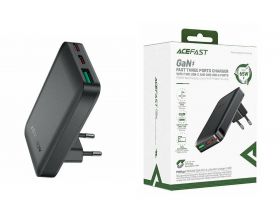 Сетевое зарядное устройство ACEFAST A100 PD65W GaN 2C+A ultra-thin Black (черный)