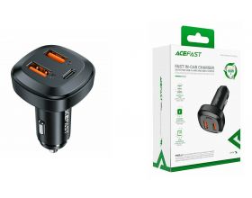 Автомобильное зарядное устройство АЗУ 2USB + USB-C ACEFAST B9 66W Black (черный)
